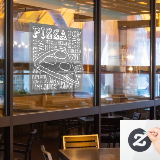 Pizza Restaurant Business Raamsticker (Restaurant Raam)