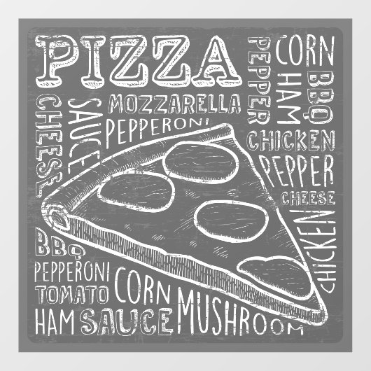 Pizza Restaurant Business Raamsticker (Vel)