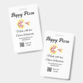 Pizza restaurant cafe pizzeria scan QR-code bestel Badge (Voor- en achterkant)