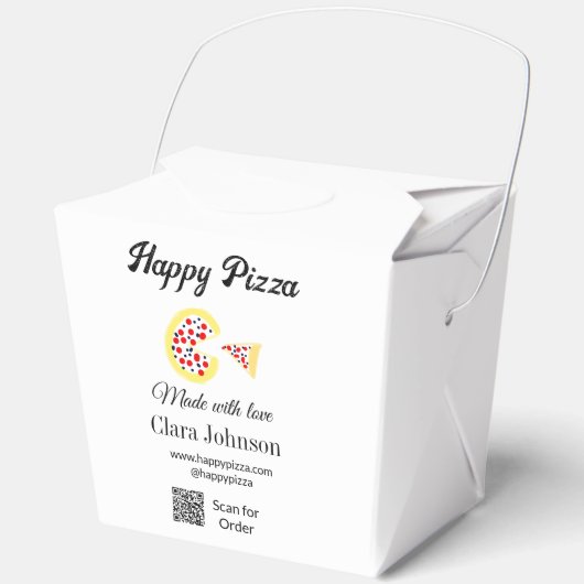 Pizza restaurant cafe pizzeria scan QR-code bestel Bedankdoosjes (Voorkant)