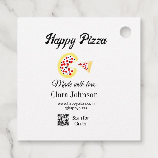 Pizza restaurant café pizzeria scan QR code bestel Bedankjes Labels (Achterkant)