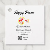 Pizza restaurant café pizzeria scan QR code bestel Bedankjes Labels (Voorkant)