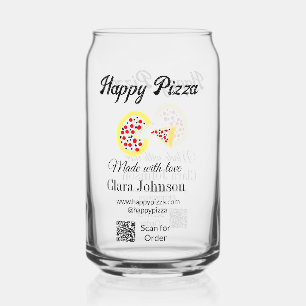 Pizza restaurant cafe pizzeria scan QR-code bestel Blikvorm Glas