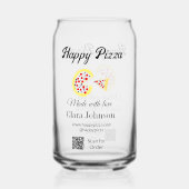 Pizza restaurant cafe pizzeria scan QR-code bestel Blikvorm Glas (Achterkant)