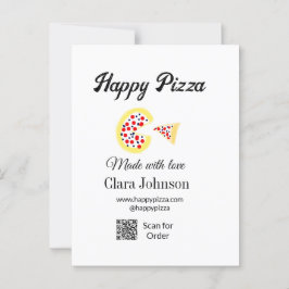 Pizza restaurant cafe pizzeria scan QR-code bestel Briefkaart