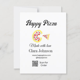 Pizza restaurant cafe pizzeria scan QR-code bestel Briefkaart