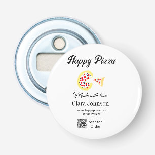 Pizza restaurant cafe pizzeria scan QR-code bestel Button Flesopener