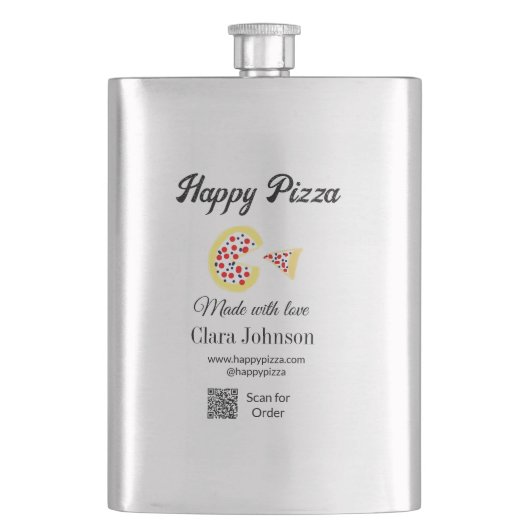 Pizza restaurant cafe pizzeria scan QR-code bestel Flacon (Voorkant)
