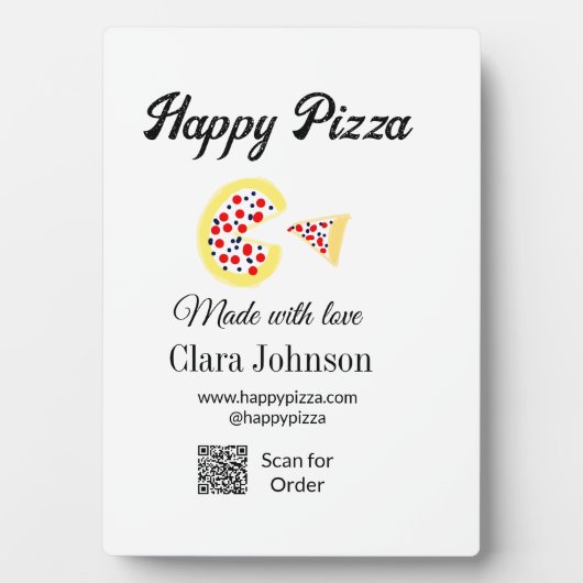 Pizza restaurant cafe pizzeria scan QR-code bestel Fotoplaat (voorkant)