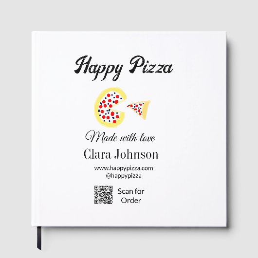 Pizza restaurant cafe pizzeria scan QR-code bestel Gastenboek (Voorkant)