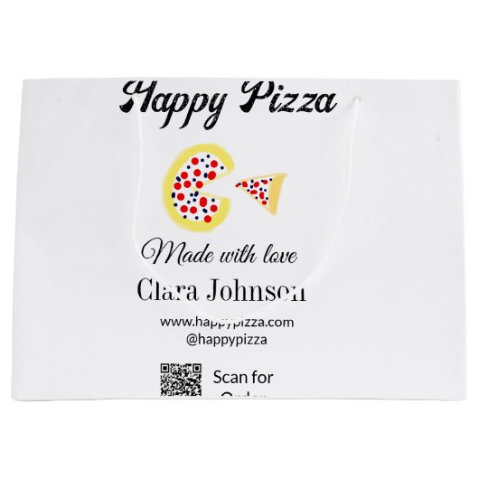 Pizza restaurant cafe pizzeria scan QR-code bestel Groot Cadeauzakje (Voorkant)
