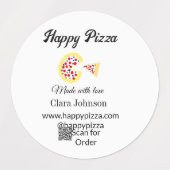 Pizza restaurant café pizzeria scan QR code bestel Labels (Design 2)
