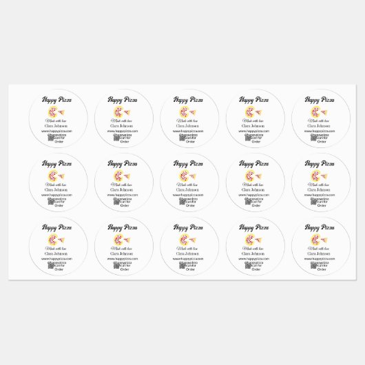 Pizza restaurant café pizzeria scan QR code bestel Labels (Vel)