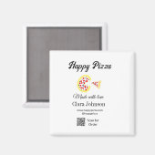 Pizza restaurant cafe pizzeria scan QR-code bestel Magneet (Voorkant / Achterkant)