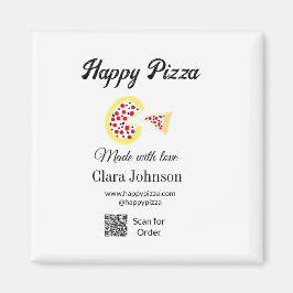 Pizza restaurant cafe pizzeria scan QR-code bestel Magneet