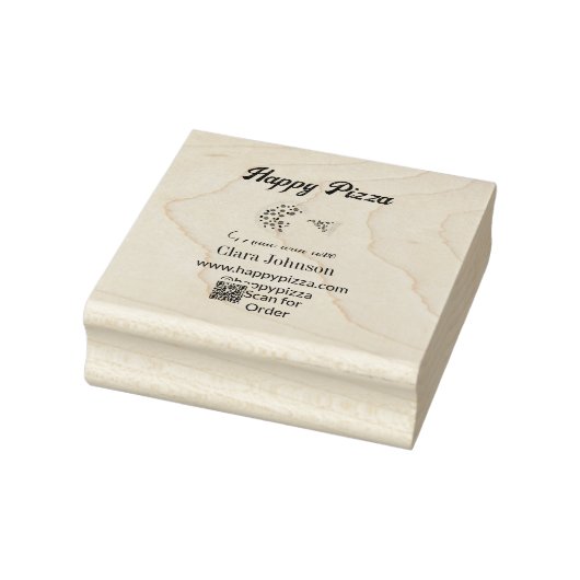 Pizza restaurant cafe pizzeria scan QR-code bestel Rubberstempel (Stempel)