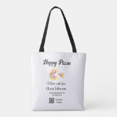 Pizza restaurant cafe pizzeria scan QR-code bestel Tote Bag (Achterkant)