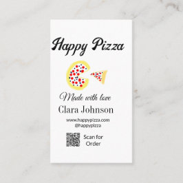 Pizza restaurant cafe pizzeria scan QR-code bestel Visitekaartje