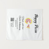 Pizza restaurant cafe pizzeria scan QR-code bestel Wandkleed (Voorkant (horizontaal))