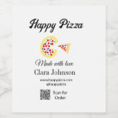 Pizza restaurant cafe pizzeria scan QR-code bestel Wijn Etiket (Enkel label)
