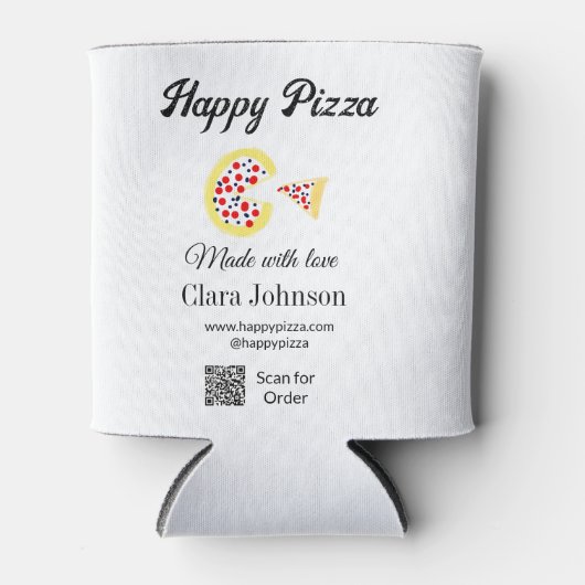 Pizza restaurant cafe pizzeria scan QR-code om te Blikjeskoeler (Voorkant)