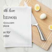 Pizza restaurant cafe pizzeria scan QR-code om te  Theedoek (Quarter Fold)