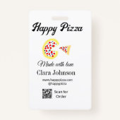 Pizza restaurant cafe pizzeria scan QR code order  Badge (Achterkant)