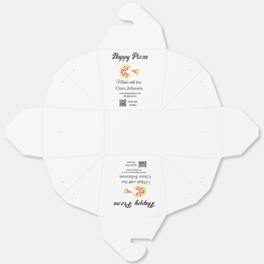 Pizza restaurant cafe pizzeria scan QR code order Bedankdoosjes (Ongevouwen)