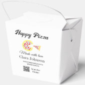 Pizza restaurant cafe pizzeria scan QR code order  Bedankdoosjes (Achterkant)