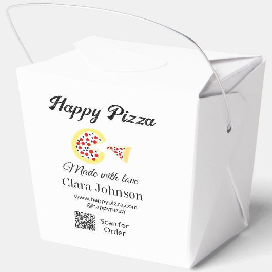 Pizza restaurant cafe pizzeria scan QR code order  Bedankdoosjes (Achterkant)