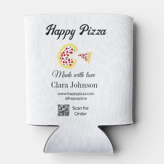 Pizza restaurant cafe pizzeria scan QR code order  Blikjeskoeler (Achterkant)