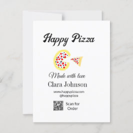 Pizza restaurant cafe pizzeria scan QR code order  Briefkaart