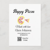 Pizza restaurant cafe pizzeria scan QR code order  Briefkaart (Voorkant)