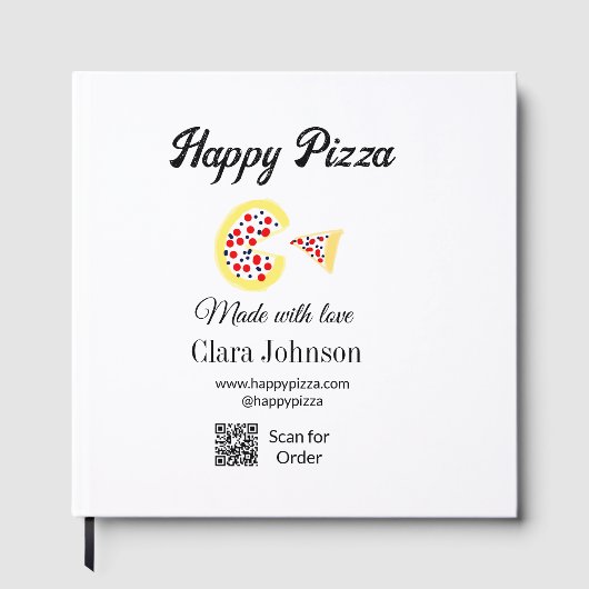 Pizza restaurant cafe pizzeria scan QR code order  Gastenboek (Voorkant)