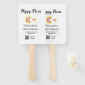 Pizza restaurant cafe pizzeria scan QR code order  Handwaaier (Voorkant en achterkant)