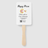 Pizza restaurant cafe pizzeria scan QR code order  Handwaaier (Achterkant)