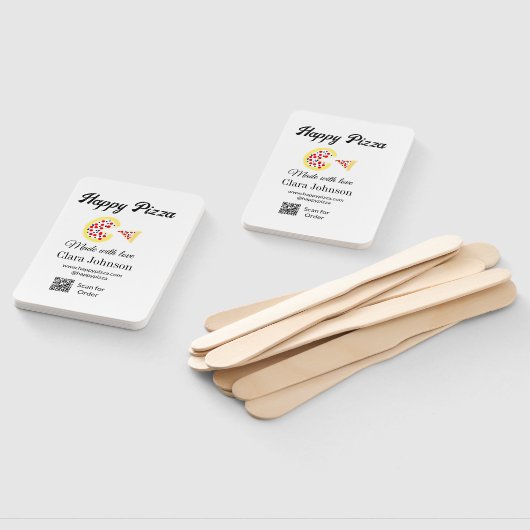 Pizza restaurant cafe pizzeria scan QR code order  Handwaaier (Niet-gemonteerd)