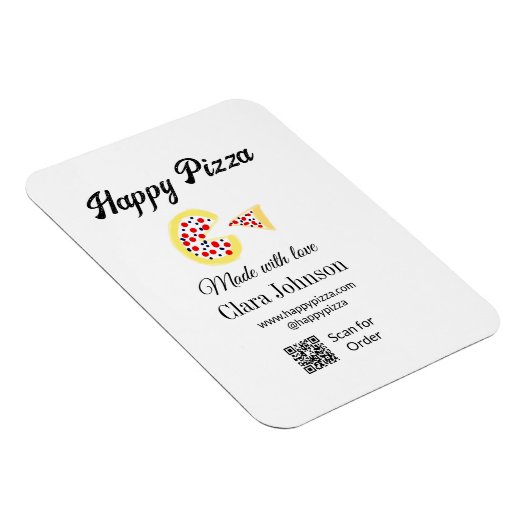 Pizza restaurant cafe pizzeria scan QR code order Magneet (Rechterzijde)