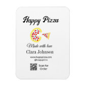 Pizza restaurant cafe pizzeria scan QR code order  Magneet (Verticaal)