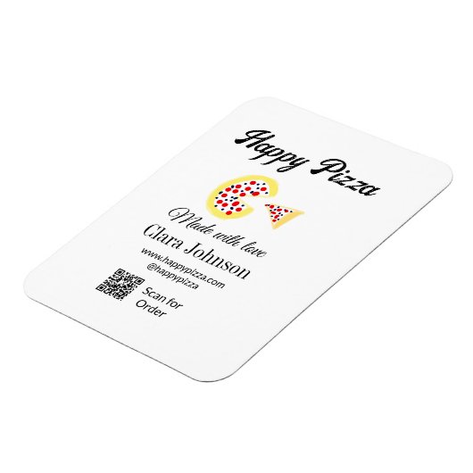 Pizza restaurant cafe pizzeria scan QR code order  Magneet (Linkerzijde)
