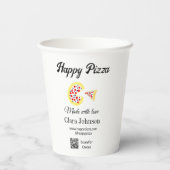 Pizza restaurant cafe pizzeria scan QR code order Papieren Bekers (Achterkant)