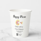 Pizza restaurant cafe pizzeria scan QR code order  Papieren Bekers (Voorkant)