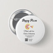Pizza restaurant cafe pizzeria scan QR code order  Ronde Button 5,7 Cm (Voorkant /achterkant)