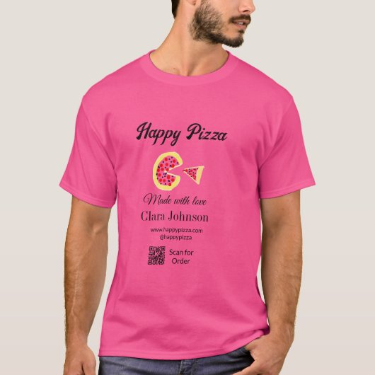 Pizza restaurant cafe pizzeria scan QR code order  T-shirt (Voorkant)