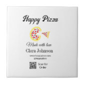 Pizza restaurant cafe pizzeria scan QR code order Tegeltje (Voorkant)