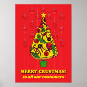 Pizza Restaurant Kerstmis Klant Dank u Onderteken Poster (Voorkant)