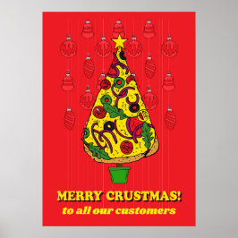 Pizza Restaurant Kerstmis Klant Dank u Onderteken Poster