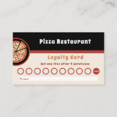 Pizza Restaurant Loyalty Kaart Visitekaartje (Voorkant)