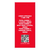 Pizza Restaurant Lunch Specials Business B Reclamekaart (Achterkant)