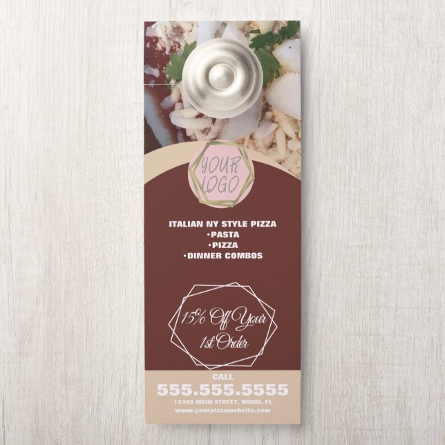 Pizza Restaurant Lunch Specials Zakelijk Deurhanger (Op knop)